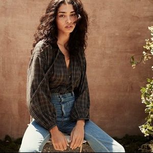 Doên Guadalupe Top in French Plaid Navy